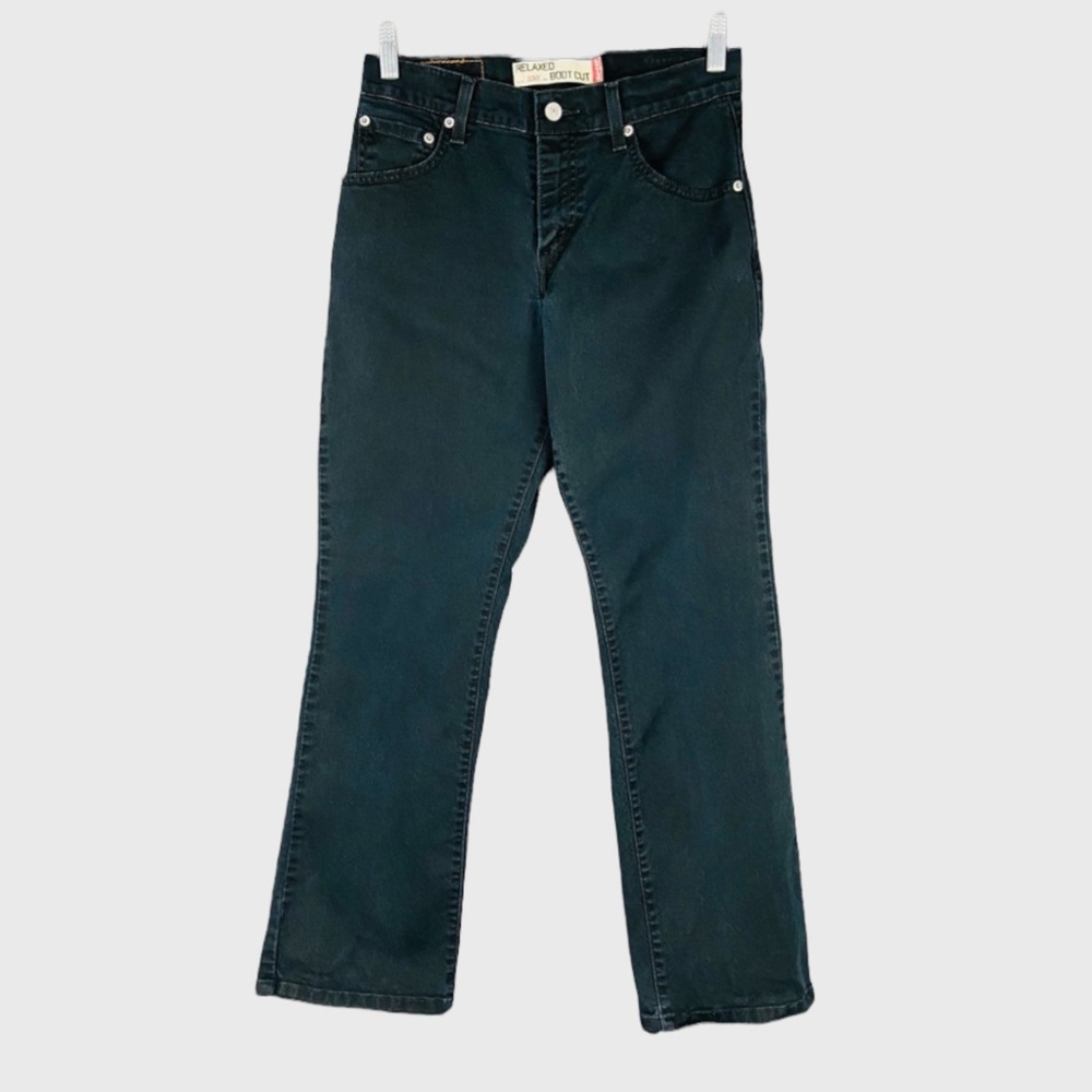 Levis 550 Womens Relaxed Fit Boot Cut Jeans Black Stretch Cotton size 6 Short
